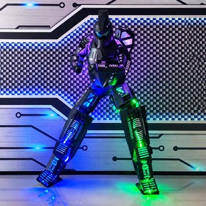 Costume de robot sur étriers LED RGB rechargeable de 2,6 m avec écran de poitrine, combinaison Mecha lumineuse en EVA pour défilé d'ouverture de centre commercial - Product Image 1