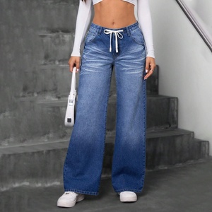 LARSUR Xintang Guangzhou Cina Fabbrica Produttrice di Jeans in Denim Fornitore Grossista Jeans Classici Larghi da Donna - Product Image 1
