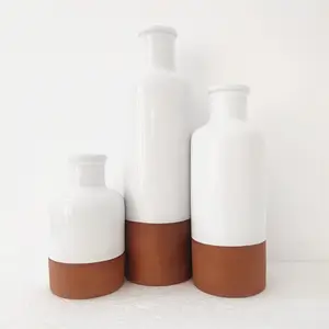 Großhandel nordische Vasen für Wohnkultur dekorative Luxus weiße Terrakotta Vasen Set Kollektion moderne Keramik Blumenvase