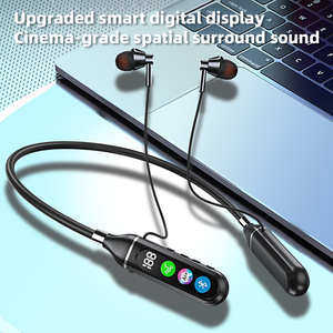 Auriculares Bluetooth 5.4 con Banda para el Cuello, Auriculares Intrauditivos con Pantalla Digital, Reproducción de Tarjeta TF, Cancelación Activa de Ruido - Product Image 5