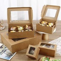 Boîtes à gâteaux miniatures blanches colorées avec fenêtre en carton kraft pour cupcakes, pâtisseries, biscuits, beignets, macarons, stockage, matériaux recyclés