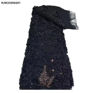 Nouvelle Arrivée Italien <span class=keywords><strong>3D</strong></span> Fleur Lourde Perlée Dentelle <span class=keywords><strong>Tissu</strong></span> De Mariage De Mariée Floral <span class=keywords><strong>3D</strong></span> Sequin Perlé Dentelle <span class=keywords><strong>Tissu</strong></span> pour Robes - Product Image 6