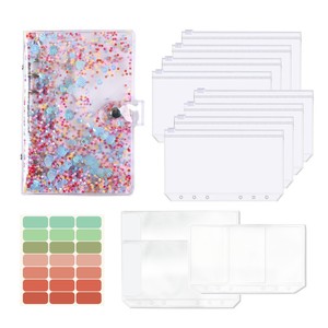 ปกแฟ้มใสแบบมีซิป <span class=keywords><strong>8</strong></span> ช่อง พร้อมเข็มขัด 2 ช่องใส่บัตร 2 ช่อง ป้ายสติกเกอร์ 21 ชิ้น สำหรับใช้ส่วนตัว - Product Image 2