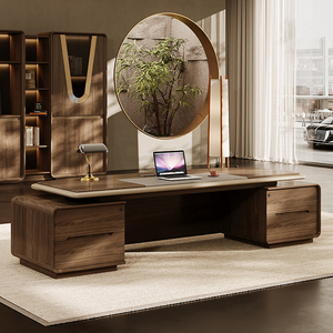 Escritorio de Oficina Ejecutivo Moderno de Madera MDF con Base de Acero, Diseño Modular, Muebles de Oficina de Lujo, Fácil de Ensamblar - Product Image 5