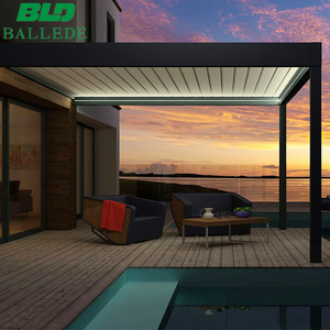 Techo de <span class=keywords><strong>terraza</strong></span> totalmente automático con persianas, retráctil, deslizante y plegable, impermeable, pérgola exterior de aluminio - Product Image 6