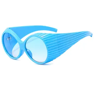 Y 2K Futuristische Moderne Zonnebril Groot Frame Vintage Ronde Punkbril Modieuze Tinten Mannen Vrouwen