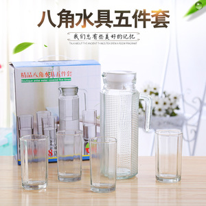 Lot de 5 tasses octogonales en <span class=keywords><strong>verre</strong></span> à eau sans plomb - Product Image 5