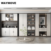 Armoire à vin moderne de luxe avec fonction de refroidissement Porte en verre Chêne massif Aluminium Bois massif Contreplaqué Maison Chaise de salle à manger Style panneau