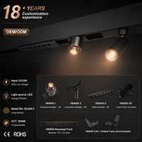 Mini projecteur LED orientable pour vitrine à bijoux, système de rail en aluminium encastré DC24V YB4005-21