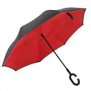 Custom Logo <b>Windproof</b> Reverse <b>Umbrella</b> Hands Free Double Layer Rain Protection for Outdoor Giveaways - Product Image 2