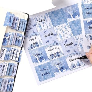 Pegatinas de papel reutilizables con índice de la Biblia con paisajes invernales para diario de fe, regalo - Product Image 5