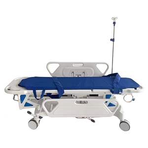 Cama Hospitalaria Manual Lohas Azul con Manivela Única Ajustable para Transporte, Reanimación de Emergencia y Uso en Gastroscopia - Product Image 1