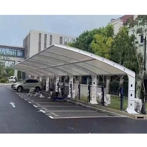 Fabricant de carports en acier galvanisé, structure en membrane PVDF, abri de stationnement extérieur personnalisé, abri de stationnement imperméable - Product Image 2