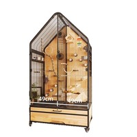 Villa de luxe moderne et chaleureuse pour perroquets, cage à oiseaux moyenne à double cloison, volière intérieure mobile à structure en fer
