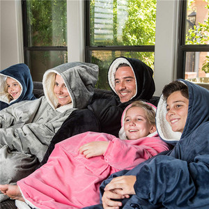 Caldo di Grandi Dimensioni Sherpa Coperta <span class=keywords><strong>Con</strong></span> Cappuccio <span class=keywords><strong>Felpa</strong></span> - Product Image 1
