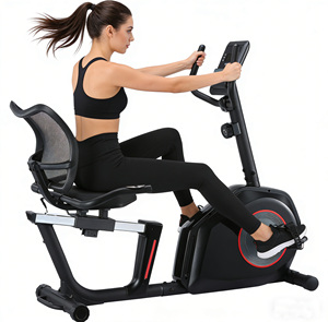 Hoogwaardige indoor fitnessapparatuur multifunctionele magnetron spinning ligfiets met LCD display en stalen frame - Product Image 2