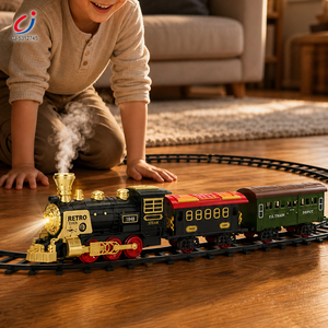 <span class=keywords><strong>Train</strong></span> électrique rétro classique à vapeur <span class=keywords><strong>pour</strong></span> enfants Chengji, jouet éducatif avec rails en plastique, fonctionnant sur piles, avec lumières, sons et pulvérisation - Product Image 2