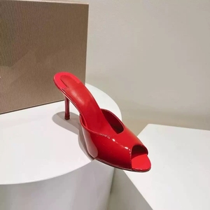 Nuove Scarpe Estive Peep-toe, <span class=keywords><strong>Sandali</strong></span> con Tacco a Spillo Monopezzo a Punta Tonda, <span class=keywords><strong>Sandali</strong></span> Slip-on in Pelle Verniciata - Product Image 6