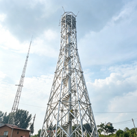 Tour de communication en acier galvanisé à haute stabilité de 20m à 60m pour radar de navigation côtière et couverture du signal 5G