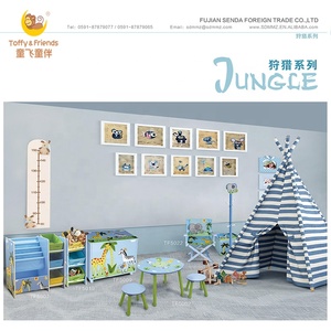 Toffy & Friends Hộp Đồ Chơi Trẻ Em Bằng Gỗ Hộp Đồ Chơi Băng Ghế Dự Bị Trong Thiết Kế Động Vật Màu Xanh - Product Image 4