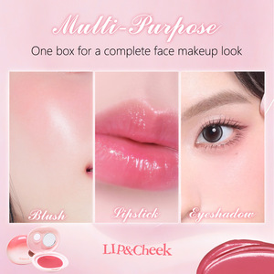 Balsamo 2 in 1 per labbra e guance, multiuso, con specchio e spugnetta, portatile, per trucco viso e labbra. - Product Image 2