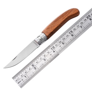 3.31 "Thép không gỉ thẳng trở lại lưỡi pháp truyền thống ngón tay cái <span class=keywords><strong>notch</strong></span> mở cổ áo khóa Gỗ hồng sắc xử lý đóng dao - Product Image 4