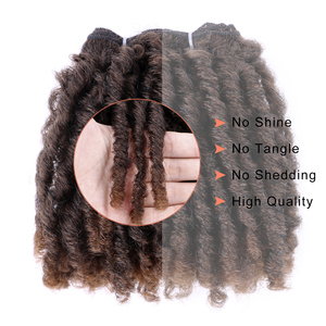 Tổng Hợp Ngắn Afro Xoăn Xoắn Tóc Dệt Màu Đen Nâu Tím Phi Kiểu Tóc Đôi Sợi Ngang Tóc Mở Rộng Đầy Đủ Đầu - Product Image 3