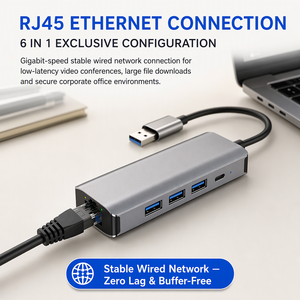 <b>USB</b> C <b>Hub</b> 7 in 1 6 in 1 100W PD 4K <b>USB</b> 3.0 SD TF RJ45 Ethernet Type C Multiport Adapter Wholesale - Product Image 4