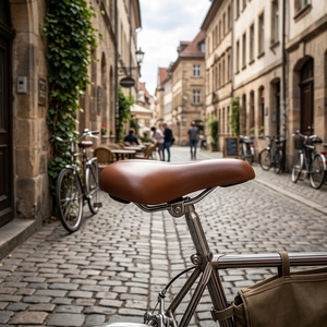 <span class=keywords><strong>Selle</strong></span> de vélo vintage en cuir PU marron, large, rembourrée, double amortissement en élastomère, pour vélo électrique, cruiser, VTT - Product Image 2