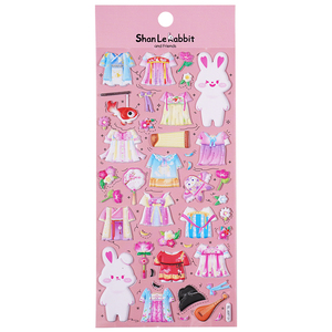 SHANLE Cute Cartoon Animal Rabbit Bear <span class=keywords><strong>Cat</strong></span> Sheep Dressing Up Sticker Foam Fun Bubble Sticker Kawaii Deco Laptop Puffy Sticker - Product Image 3
