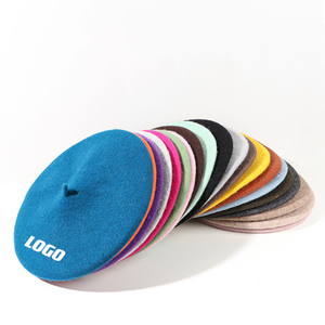 Robe chaude broderie personnalisée à la française printemps automne hiver à la mode béret en laine bérets tricotés chapeaux pour femmes dame - Product Image 1