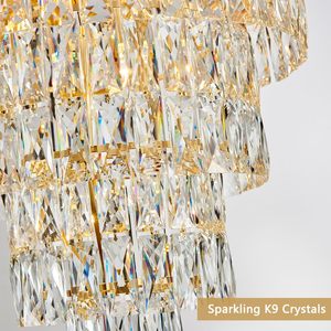 Grande design europeo vintage dulpex cristallo d'oro lampadari da soggiorno moderno <span class=keywords><strong>hotel</strong></span> a led grande lampadario appeso - Product Image 6