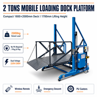 Plateforme de chargement hydraulique mobile compacte 1600x2000mm 2 tonnes pour déchargement de camions