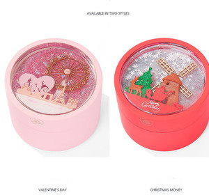 Luxury Custom <b>Red</b> Leather Velvet Jewelry <b>Box</b> Valentine's Day <b>Gift</b> Christmas Round Jewelry Boxes - Product Image 3