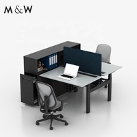 Mobilier moderne de luxe M & W Bureau de direction Bureau moderne en forme de L Bureau de direction de luxe complet en métal en forme de L