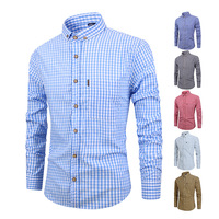 OEM Herren-Flanellhemd aus 100 % Baumwolle mit individuellem Druck, Stickerei-Logo, Übergröße, Langarm, knitterarm und atmungsaktiv