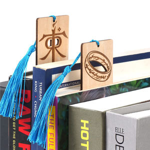 Marcapáginas de Madera con Diseño Calado y Borla, Marcapáginas Artísticos Creativos con Grabado Lá<span class=keywords><strong>ser</strong></span>, Regalo Promocional al por Mayor - Product Image 2