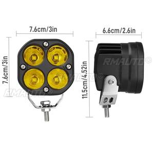 ไฟสปอร์ตไลท์ LED สำหรับมอเตอร์ไซค์ ขนาด 3 นิ้ว 40 วัตต์ สีเหลืองอำพัน สำหรับรถ ATV รถยนต์ 4x4 รถออฟโรด รถบรรทุก รถแทรกเตอร์ แบบติดตั้งฝัง - Product Image 4