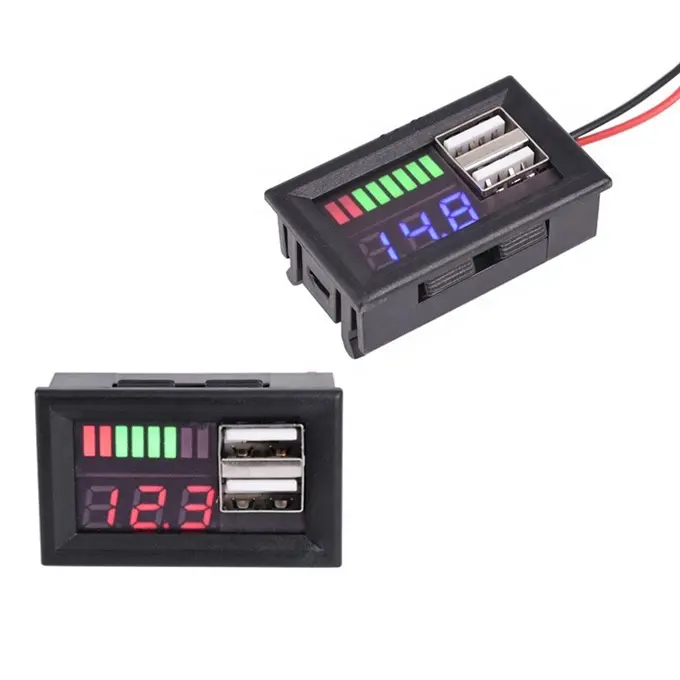 Car Battery Display Voltage Battery Meter 12V to 5V Module Dual USB ON-Board Power Supply