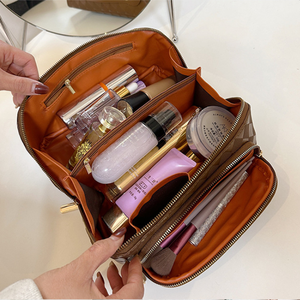 Bolsa de Maquillaje de Piel Sintética de Lujo para Chicas, Moderna, con Forro de Poliéster y Cierre de Cremallera Resistente, para Uso Diario y de Viaje - Product Image 5
