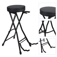 Tabouret de Guitare Pliant en Métal, Siège Portable pour Musicien, Repose-Pieds pour Scène, Studio, Maison