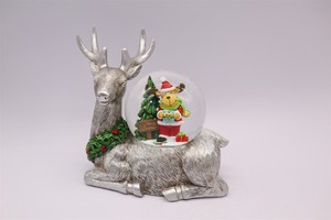 100Mm Bạc Hươu Mang Theo Người Tuyết Nhựa Quả Cầu Tuyết Giá Rẻ Polyresin Thủy Tinh Giáng Sinh Đèn Lồng Bóng Nước Với Thổi Tuyết - Product Image 3