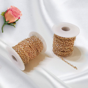 Chaîne pour la confection de vêtements, rouleau de 10M, composants de bijoux plats et ronds plaqués fer - Product Image 4