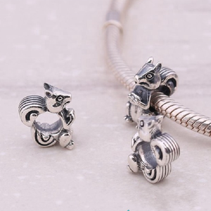 Tùy chỉnh Thời trang ban đầu 925 Sterling Bạc dễ thương cổ sóc hạt quyến rũ đối với trang sức làm tuyệt vời cho quà tặng - Product Image 2