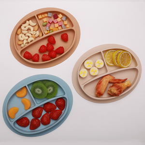 Assiette d'alimentation <span class=keywords><strong>pour</strong></span> bébé en silicone de qualité alimentaire sans BPA, personnalisée en gros, bol à ventouse, certifié CE, non toxique, vaisselle <span class=keywords><strong>pour</strong></span> enfants - Product Image 2