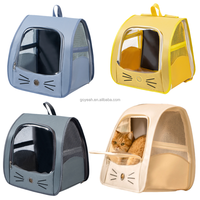 Sac de transport respirant pour animaux de compagnie en tissu Oxford, sac à dos transparent pour chat avec fermeture éclair