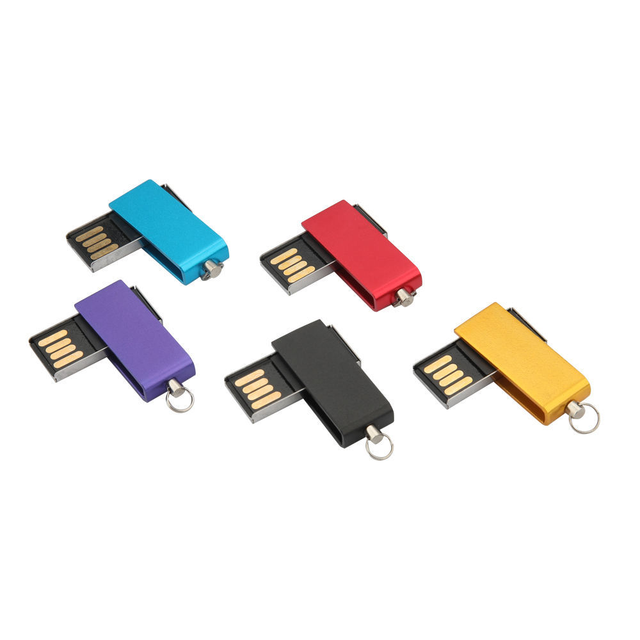 Wholesale Mini Clip USB-Pen-Drive Metal Swivel USB Flash Drive Portable Memory Stick Custom Logo for Computer Laptop
