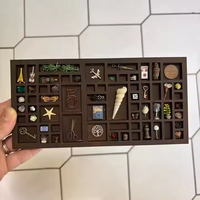 Boîte à bibelots de sorcière gothique Halloween Vitrine Mini Curio Étagère pour Bureau Bizarres Organisateur Bois Bois Artisanat Signes Muraux