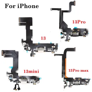 Port de charge USB Flex pour <span class=keywords><strong>iPhone</strong></span> <span class=keywords><strong>13</strong></span> 14 15 16 Pro Max Mini chargeur connecteur avec MicroPhone casque Audio <span class=keywords><strong>Jack</strong></span> câble flexible - Product Image 2