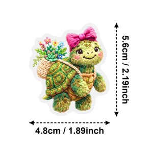 50 Hojas de Nuevas Pegatinas Bordadas de Animales, Material de Decoración para Diario, Pegatinas Bonitas, Pegatinas Transparentes de PET - Product Image 4